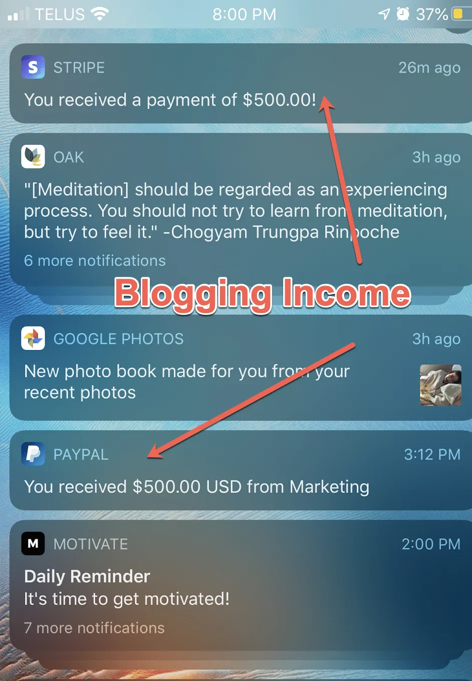 blogging daily income