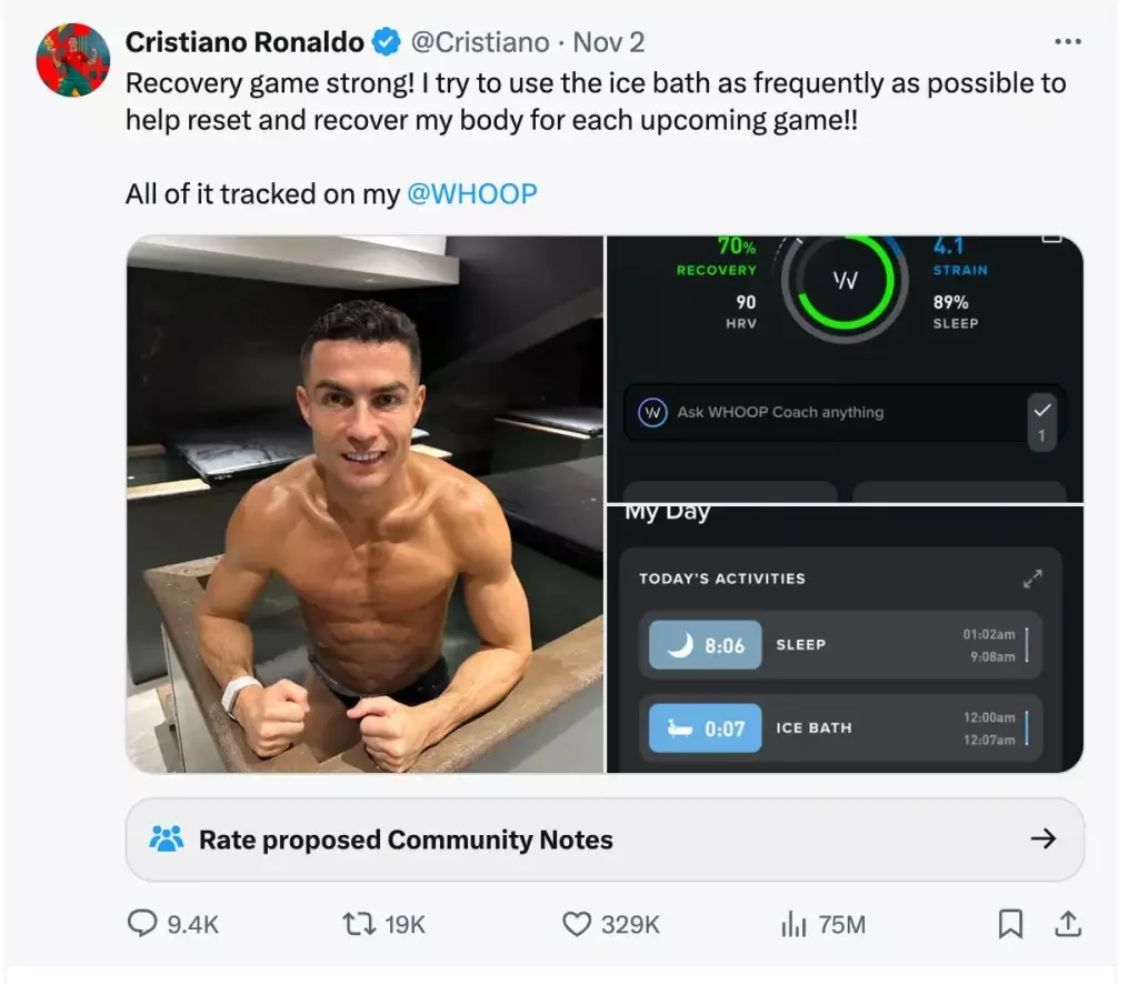 whoop 5 cristiano ronaldo